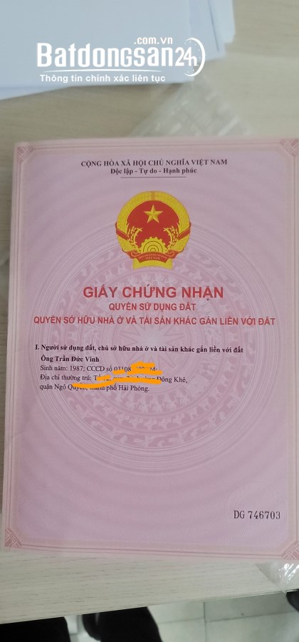 Bán đất Đường Thiên Lôi, Phường Vĩnh Niệm, Quận Lê Chân