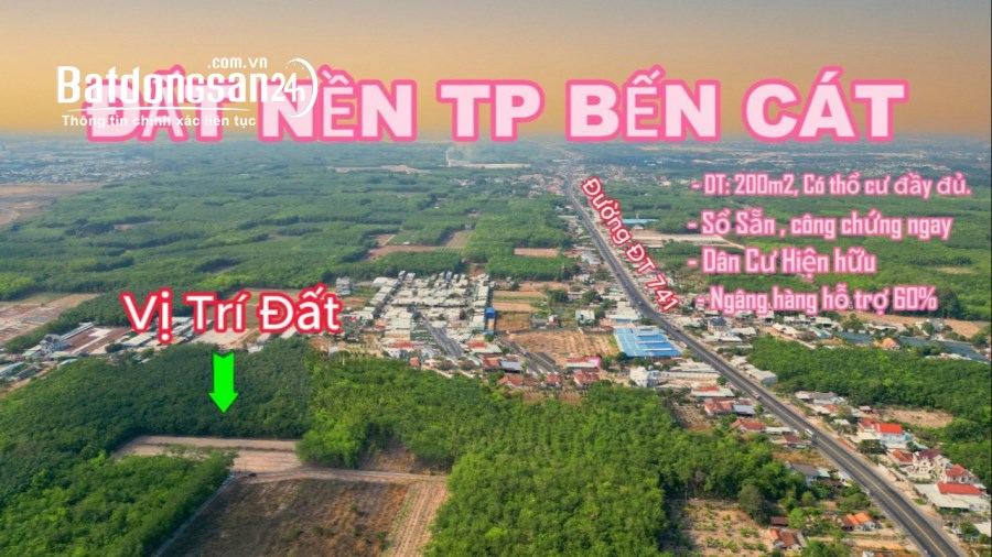 Bán đất thị xã Chơn Thành diện tích 250m2 sổ sẵn