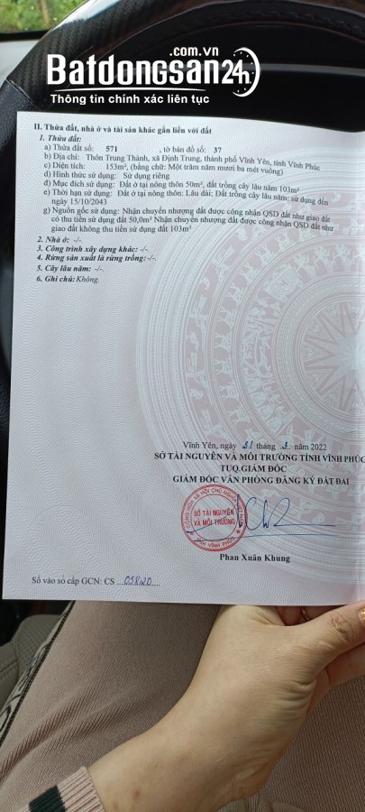 Bán đất ngõ Đường Nguyễn Tất Thành, Phường Định Trung, Tp Vĩnh Yên