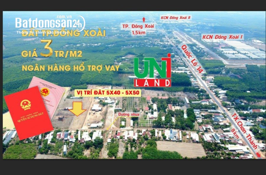 Bán đất Đường ĐT 741, Xã Tân Thành, Tp Đồng Xoài