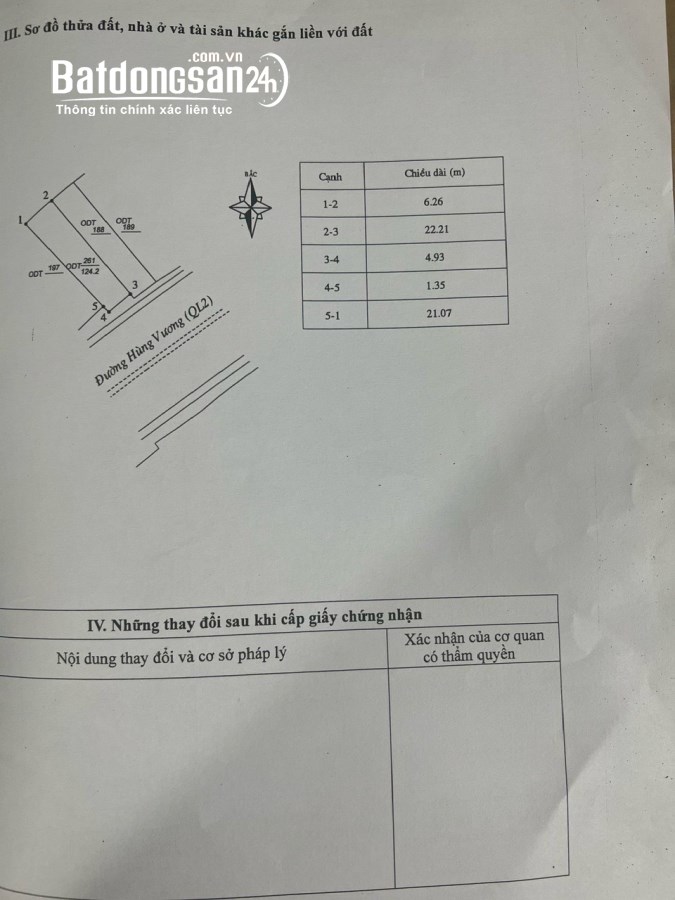 Bán đất Đường Hùng Vương , Phường Đồng Tâm, Tp Vĩnh Yên