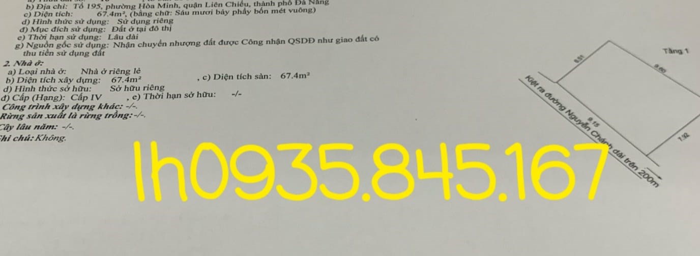 Bán đất Đường Trần Đình Tri, Phường Hòa Minh, Quận Liên Chiểu