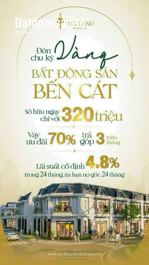 Bán đất nền dự án RichLand Residence 70m2 thanh toán 320 triệu - 30%