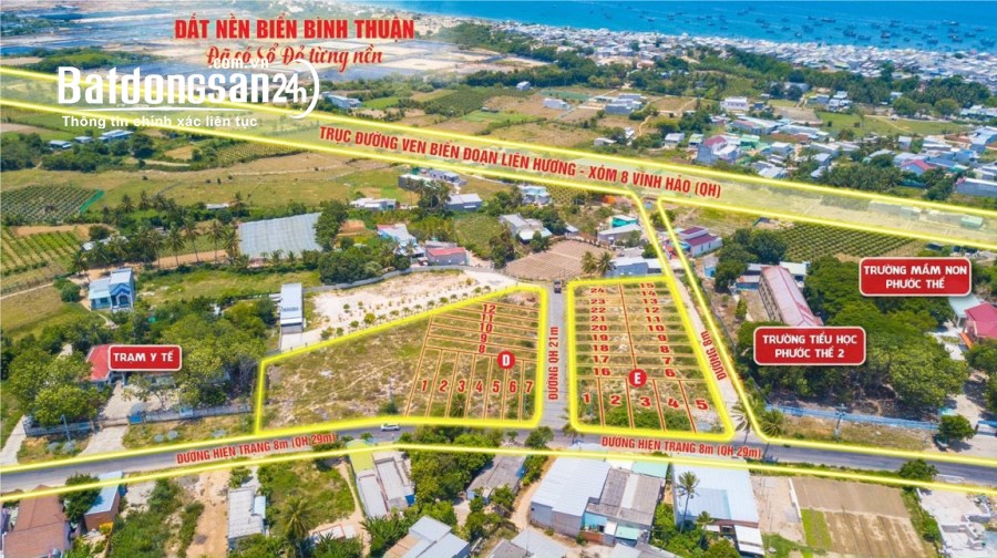 Bán đất Đường Đại Lộ Đông Tây, Thị trấn Liên Hương, Huyện Tuy Phong