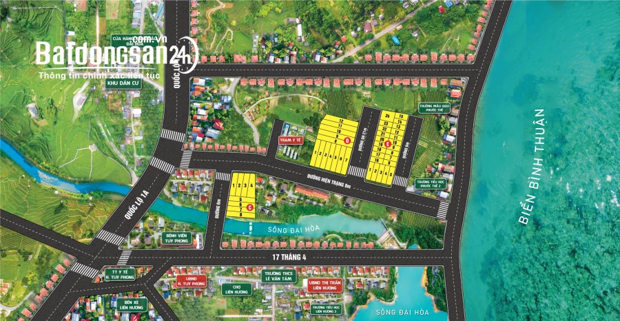 Bán đất Đường Đại Lộ Đông Tây, Thị trấn Liên Hương, Huyện Tuy Phong