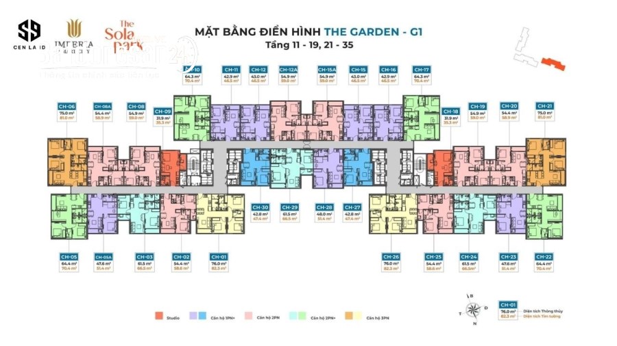 MỞ BÁN ĐỢT 1 IMPERIA-THE SOLA PARK 1PN 2PN: DT 55M2 GIÁ CHỈ 2.1-2.8TỶ FULL NỘI THẤT