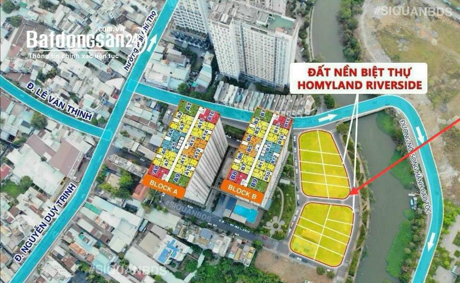 Bán đất nền biệt thự sông Homyland 3 - Riverside, Đường Nguyễn Duy Trinh, 