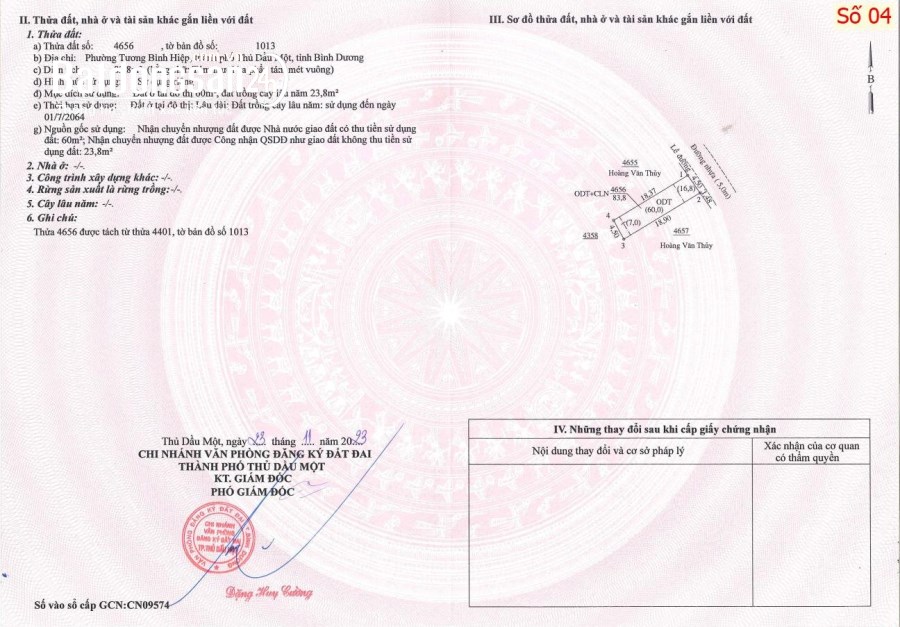 CHÍNH CHỦ BÁN ĐẤT THỦ DẦU MỘT, SỔ SẴN- THỔ CƯ, ĐƯỜNG NHỰA 6M THÔNG DÀI