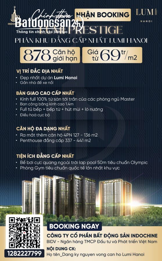 Capitaland - Lumi Hà Nội nhận booking 2 tòa giai đoạn 2, chỉ 878 căn hộ, giá 69 triệu