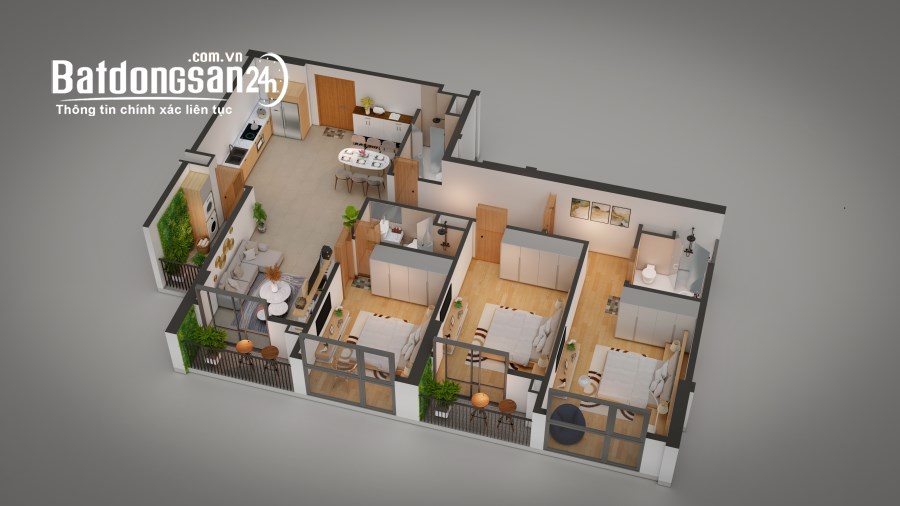QUÁ RẺ- Bán căn 3 ngủ 3 vệ sinh 120m2 Khai Sơn City Long Biên- Giá chỉ 5.4 tỷ