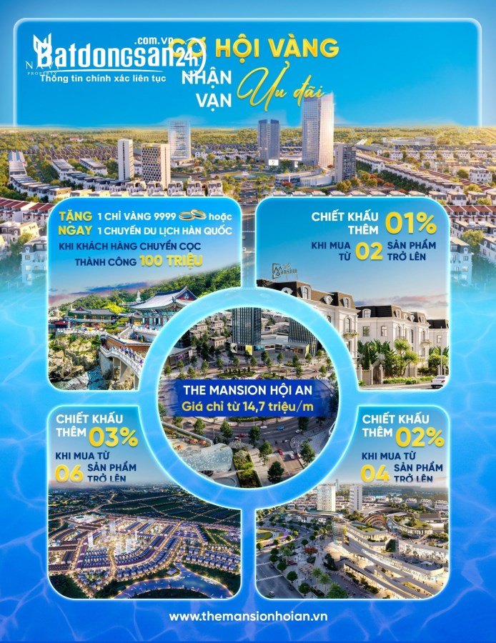 Bán đất nền phân CHỈ TỪ 14,7tr The Mansion Hội An,