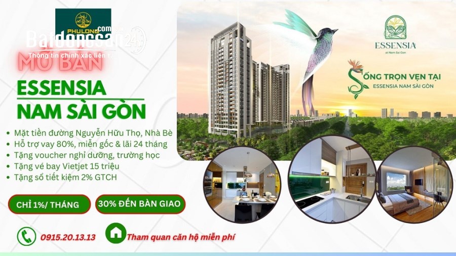 CĂN HỘ ESSENSIA NAM SÀI GÒN 2PN- 3PN, TRẢ 1%/THÁNG, VAY ĐẾN 80% VÀ ƯU ĐÃI KHÁC