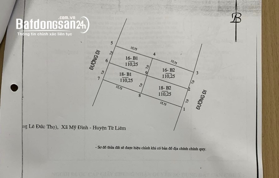 Bán đất Đường Lê Đức Thọ, Phường Mỹ Đình 2, Quận Nam Từ Liêm