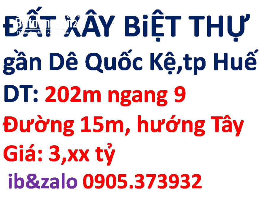 Bán đất Đường Bùi Xuân Phái, Phường Thủy Dương, Thị xã Hương Thuỷ