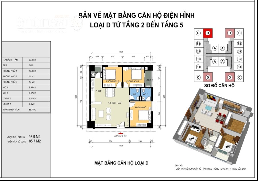 Bán căn 3PN ( 86m2) chung cư CT36 Xuân La quận Tây Hồ, Hà Nội.
