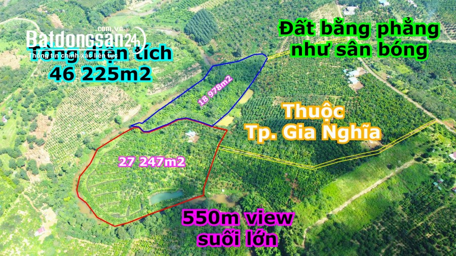 View suối lớn giá rẻ tại thành phố Gia Nghĩa - Gần đoạn mở cao tốc Đắk R'moan