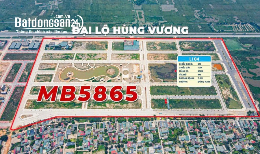 BÁN LÔ ĐẤT MB 5865, GẦN DỰ ÁN AEON THANH HÓA