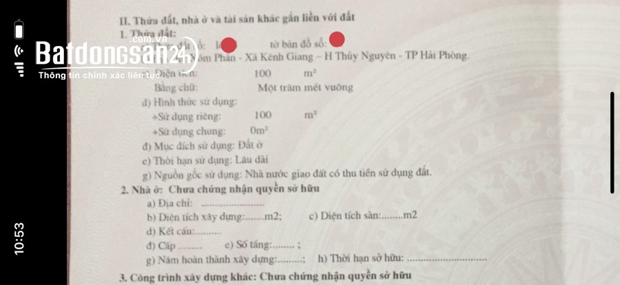 Bán đất mặt phố Đường Liên Xã, Xã Kênh Giang, Huyện Thuỷ Nguyên