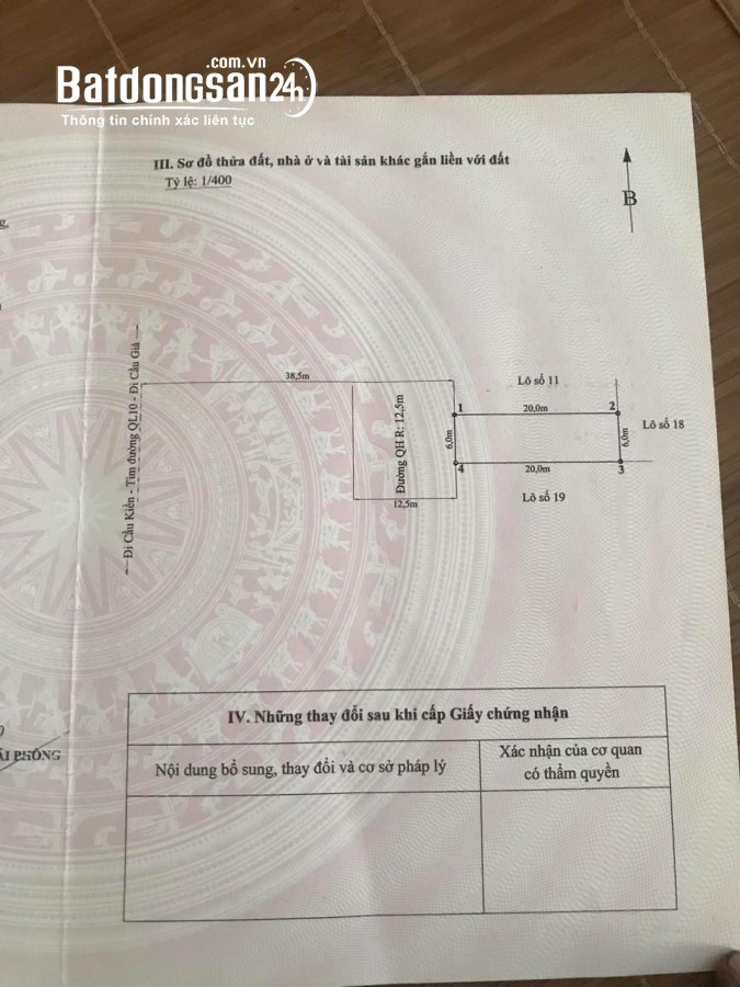 Bán đất mặt phố Đường 10, Xã Đông Sơn, Huyện Thuỷ Nguyên