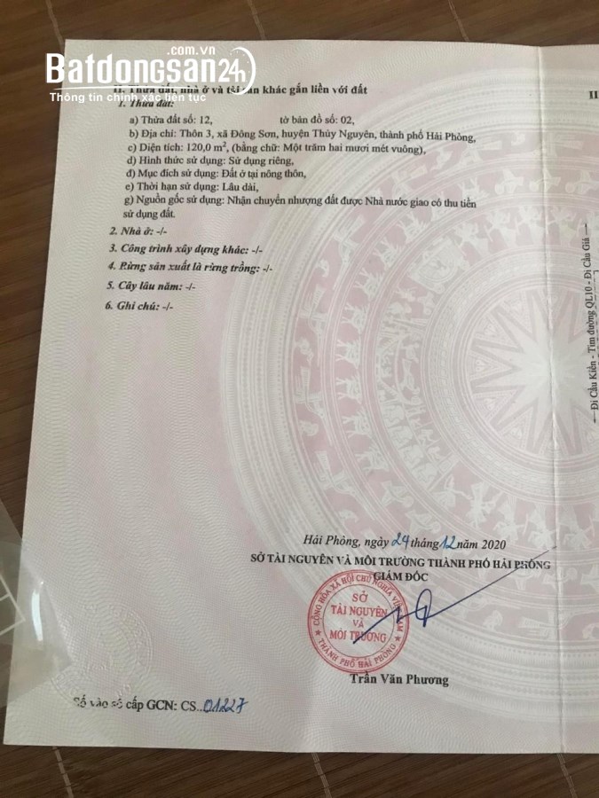 Bán đất mặt phố Đường 10, Xã Đông Sơn, Huyện Thuỷ Nguyên