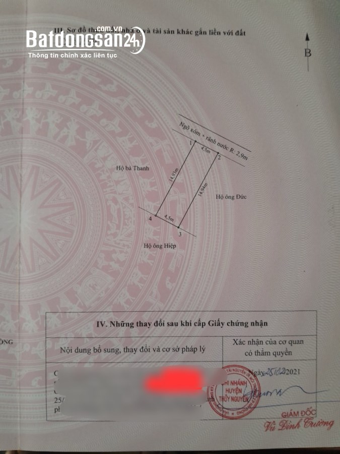 Bán đất Đường Liên Thôn Đông, Xã Thủy Sơn, Huyện Thuỷ Nguyên