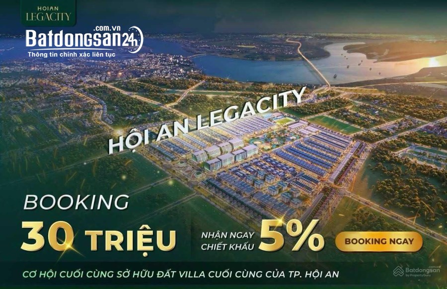 Hạ tầng 100%-sổ đỏ công chứng ngay-nhận booking sớm ck 5%-dự án Hội An Legacity-TP Th