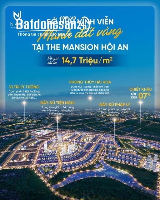 Đất nền villa Hội An - thanh toán chỉ từ 500tr đồng - booking chỉ 30 triệu để nhận CK