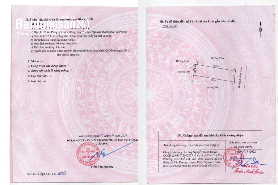 Bán đất Đường Liên Thôn Đông, Huyện Thuỷ Nguyên