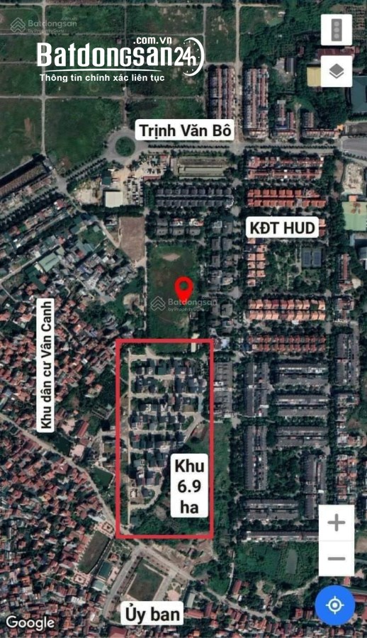 Bán 78m2 đất hai mặt đường to 11m mặt tiền 5,3m khu đất dịch vụ 6,9ha Vân Canh hud
