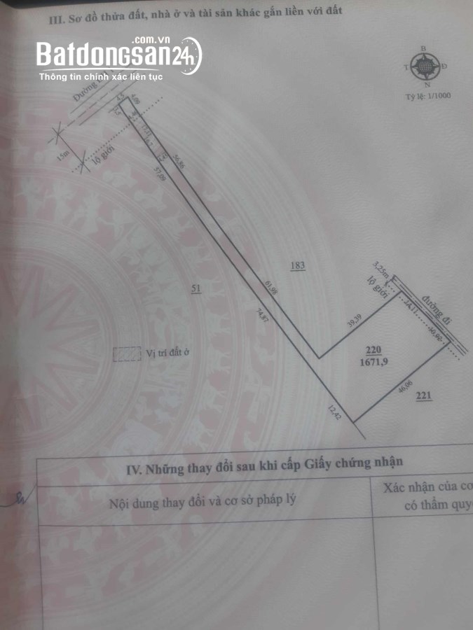 1700m2, Đất mặt tiền dh1 gần ngã 3, thuộc n'thôn hạ đức trọng quá rẻ