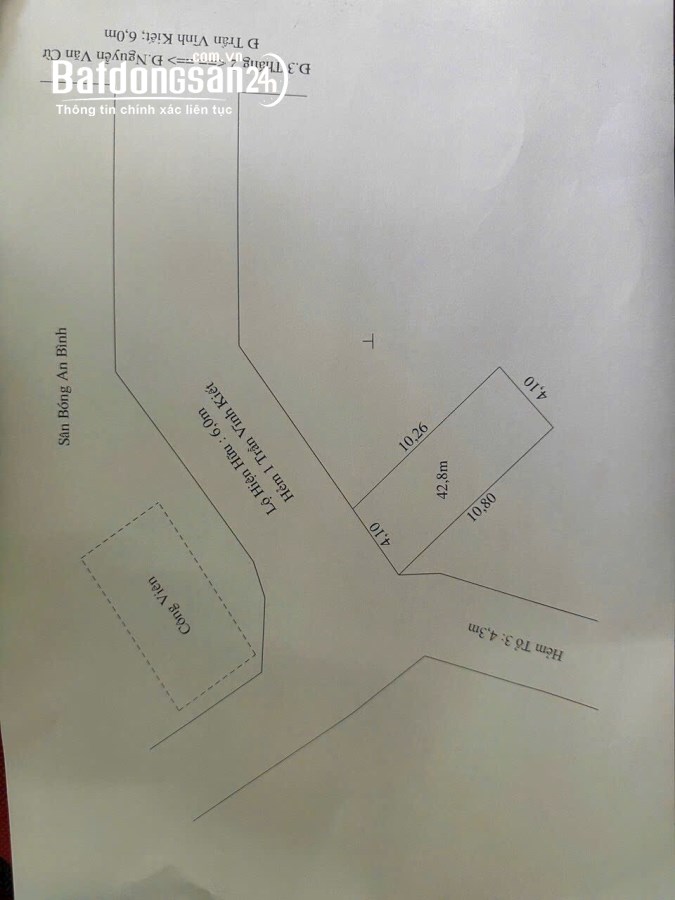 NỀN THỔ CƯ - TRỤC CHÍNH HẺM 1 TRẦN VĨNH KIẾT- AN BÌNH- NINH KIỀU - CẦN THƠ