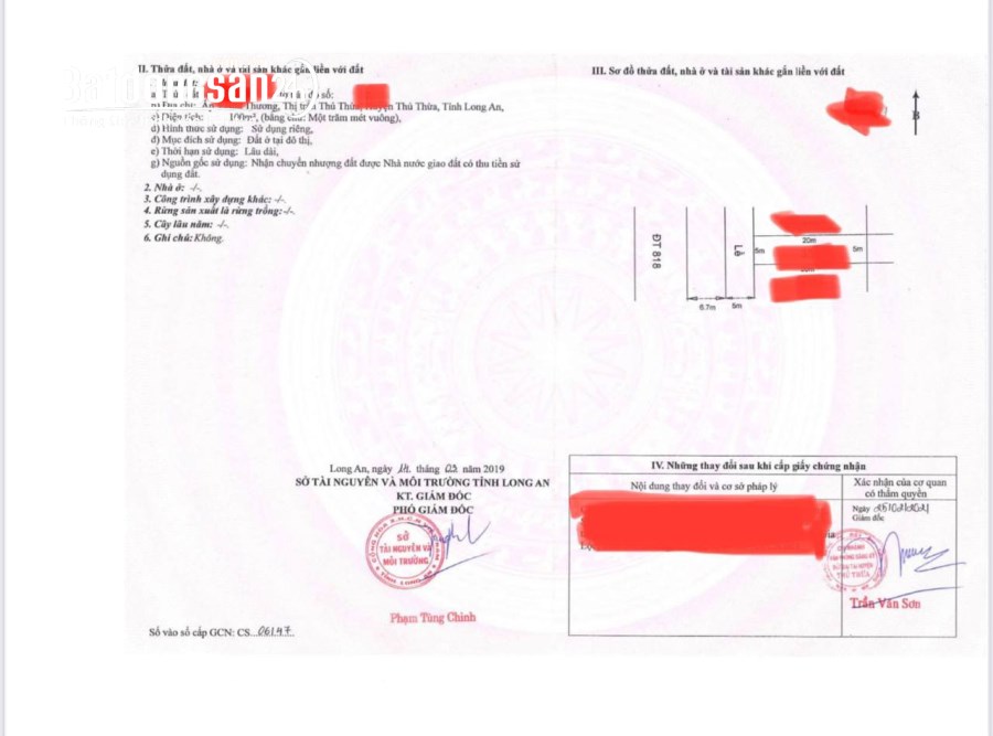 Cắt lô lô đất mặt tiền đường DT818 100m2 full thổ cư đất ở đô thị giá 3,3 tỷ