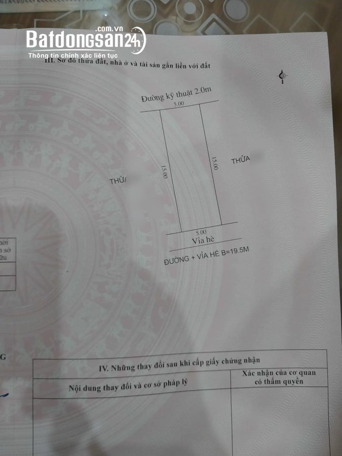 Bán đất đường đôi 19m Phùng Chí Kiên, KĐT An Phú, TP HD, 75m2, mt 5m, vị trí đẹp