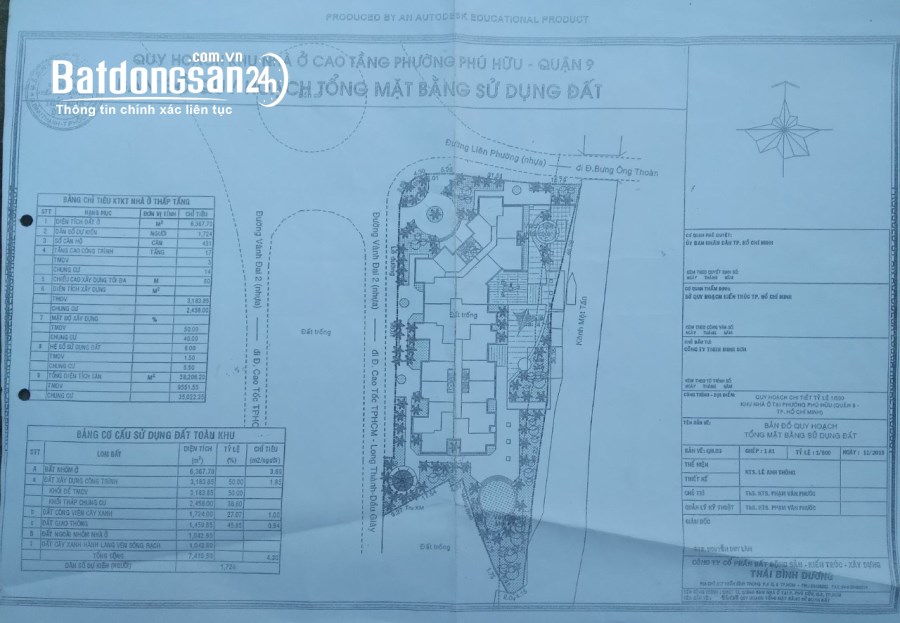 Bán khuôn đất lớn 2 mặt tiền vòng xoay Liên phường, 5872m2, 4xx tỷ.