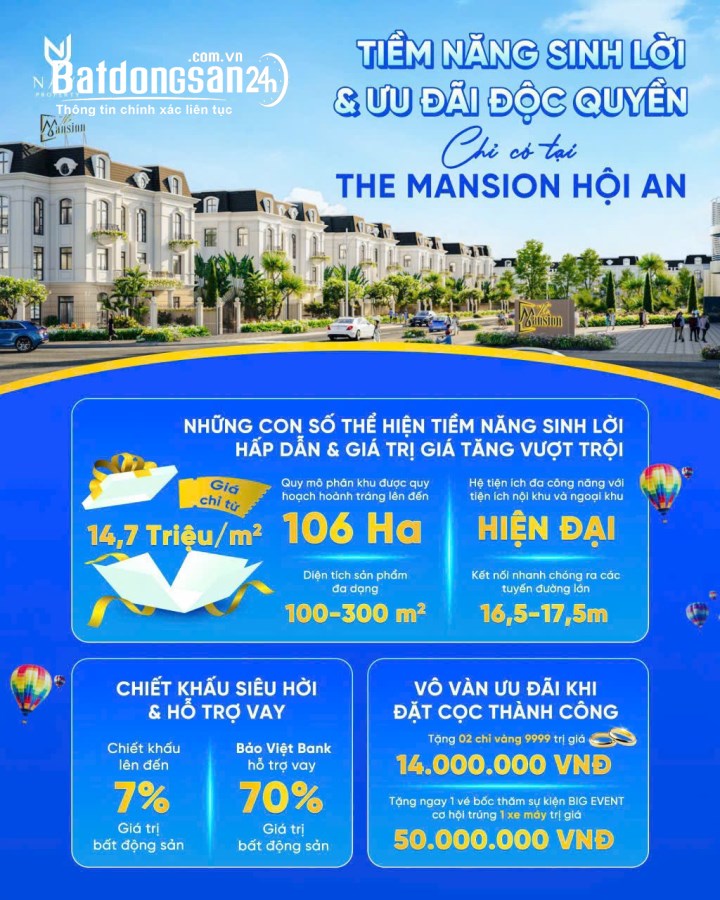 Bán đất nền phân lô The Mansion Hội An, Đường An Dương Vương, Huyện Điện  Bàn