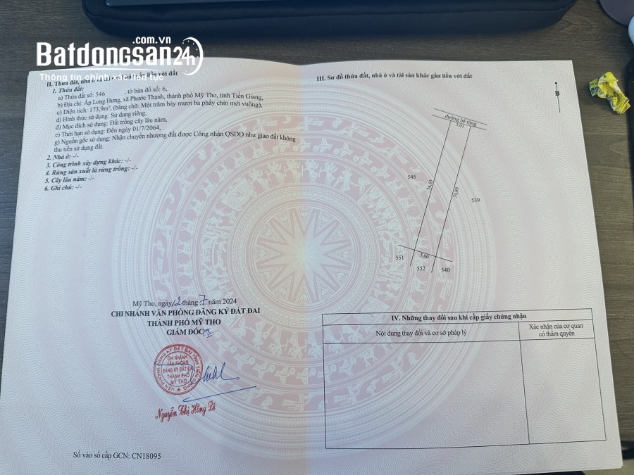 Đất giá đầu tư . Phước Thạnh . Thành Phố Mỹ Tho