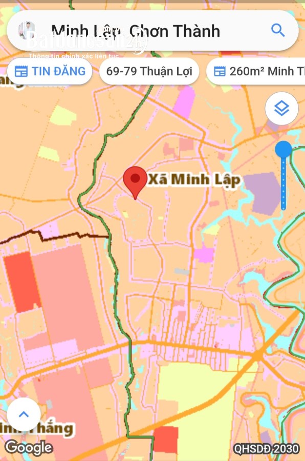 Bán đất Đường ĐT 756, Xã Minh Lập, TX Chơn Thành