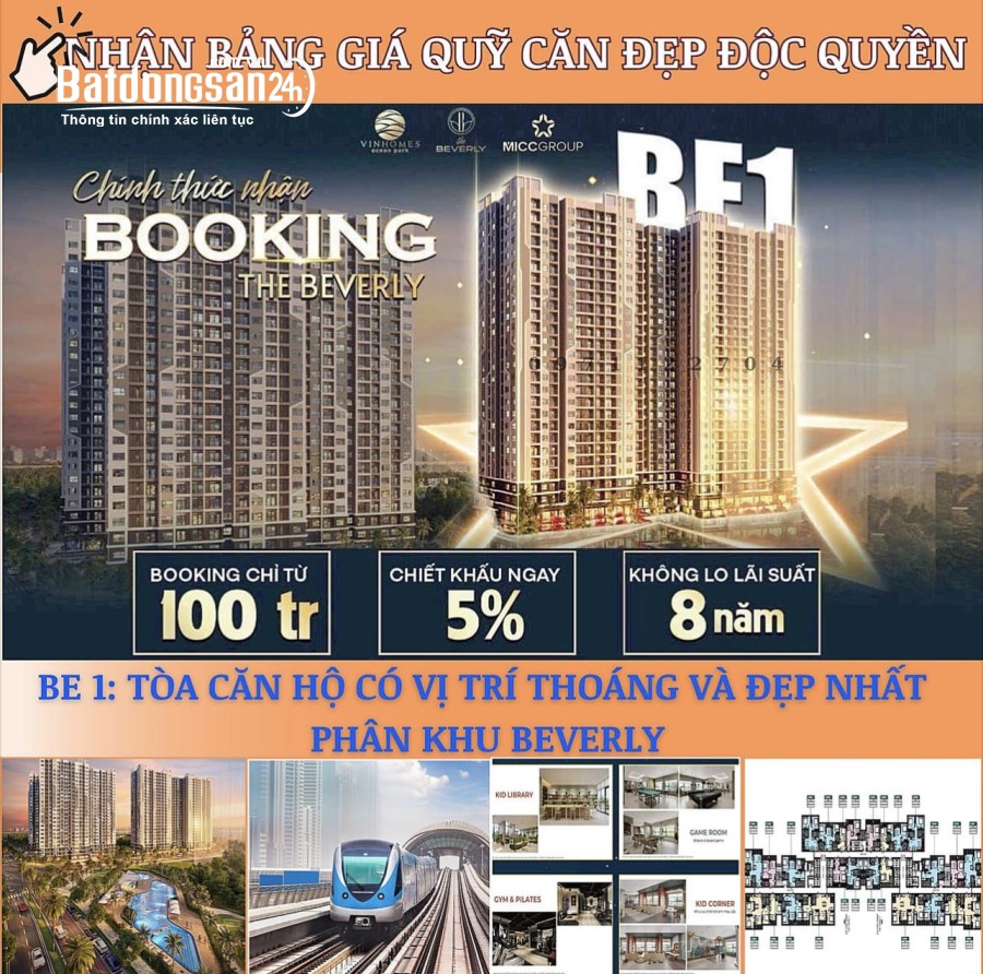 Mở bán chung cư tiêu chuẩn 5 sao  𝐓𝐇𝐄 𝐁𝐄𝐕𝐄𝐑𝐋𝐘 Vinhomes Gia Lâm Hà Nội