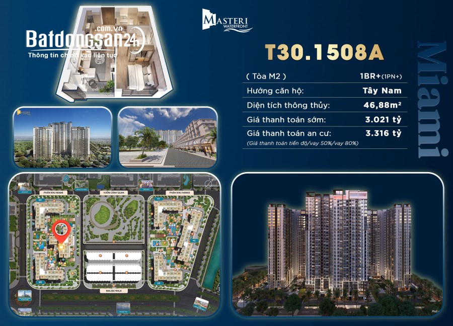 Bán căn hộ chung cư Masteri Water Front, Xã Đa Tốn, Huyện Gia Lâm
