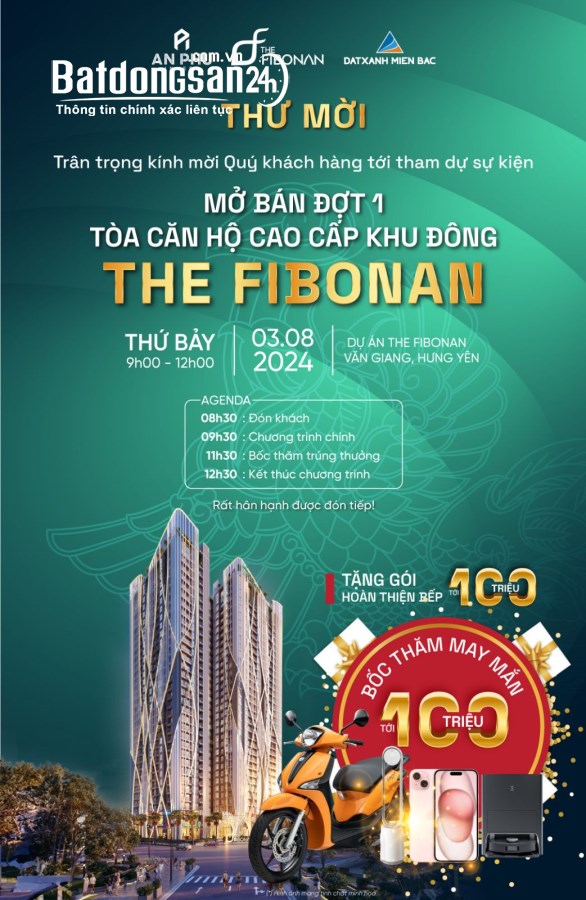 Bán căn hộ chung cư The Fibonan, Đường Cửu Cao, Huyện Văn Giang