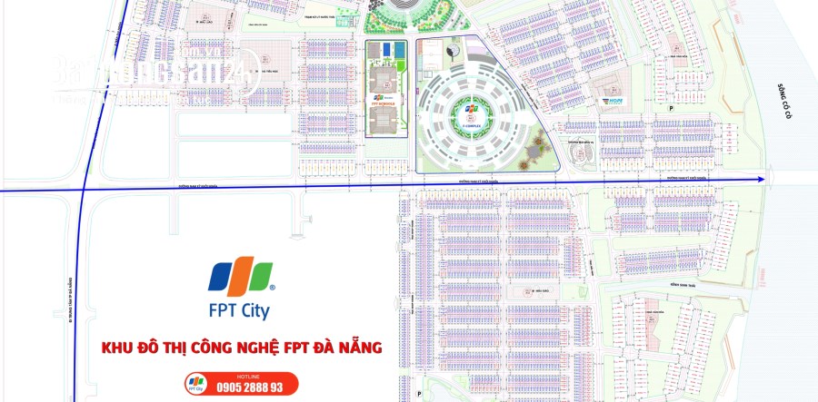 Bán đất mặt tiền đường chính Nam Kỳ Khởi Nghĩa khu FPT City Đà Nẵng giá đầu tư 43tr/m
