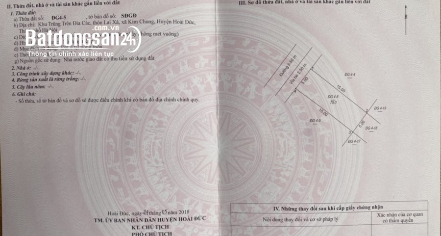 Bán 2 lô đất ĐG Lai xá. Mỗi lô 75m2, tổng 150m, mặt tiền 10m,xây nhà, tòa vp, kho hàn