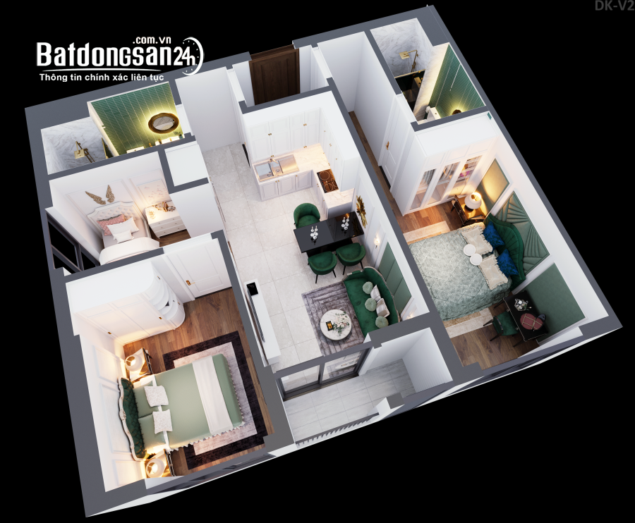 Bán căn Dual Key 66m2 chung cư Sentosa Sky Park, Vĩnh Niệm, Lê Chân, Hp
