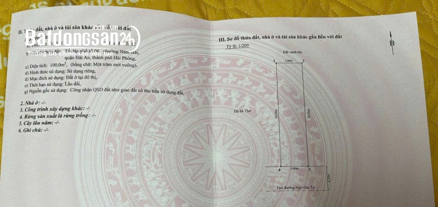 Đất mặt đường Ngô Gia Tự 100m2 x 2 lô gần chợ cá Xâm Bồ, Nam Hải, Hải An