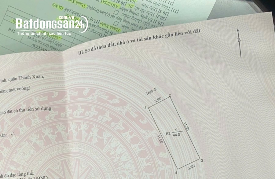 BÁN CẮT LỖ LÔ ĐẤT 44m2  đường NGUYỄN TRÃI – Quận THANH XUÂN – HÀ NỘI