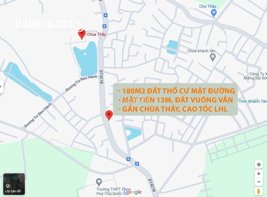 Bán đất gần Chùa Thầy - Huyện Quốc Oai - 0986396578