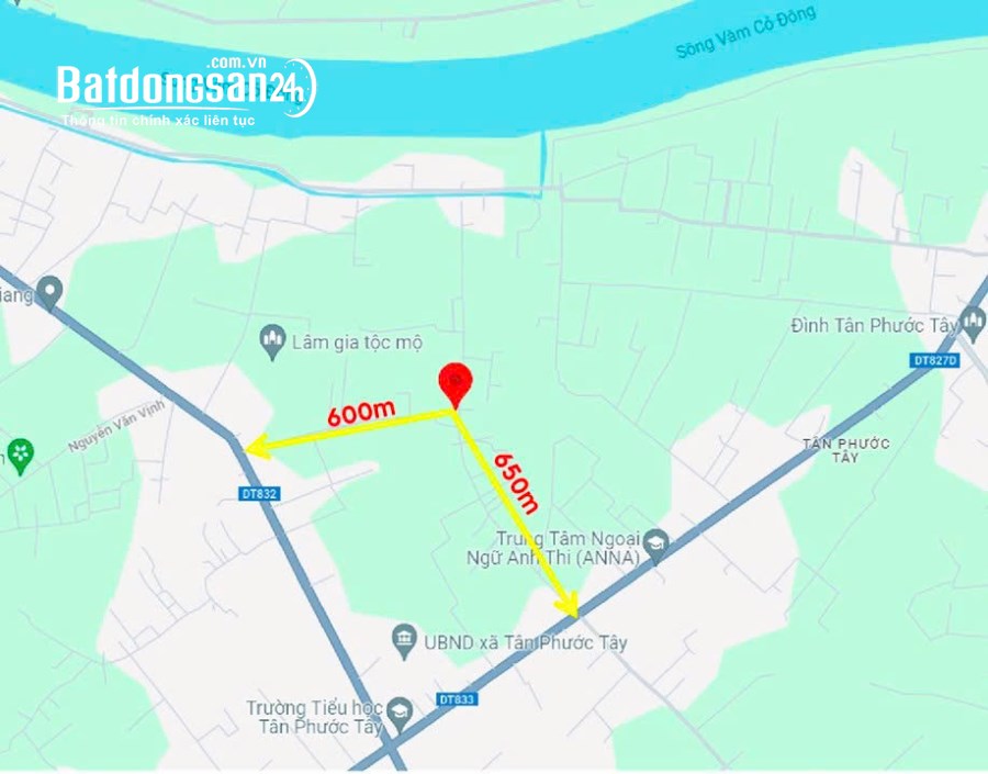 Bán đất Đường Tỉnh lộ 833, Xã Tân Phước Tây, Huyện Tân Trụ