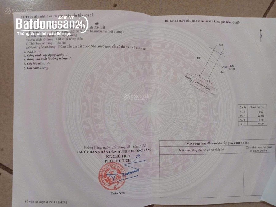 Bán đất nền phân lô KDC Phú Lộc, Đường Hùng Vương , Huyện Krông Năng