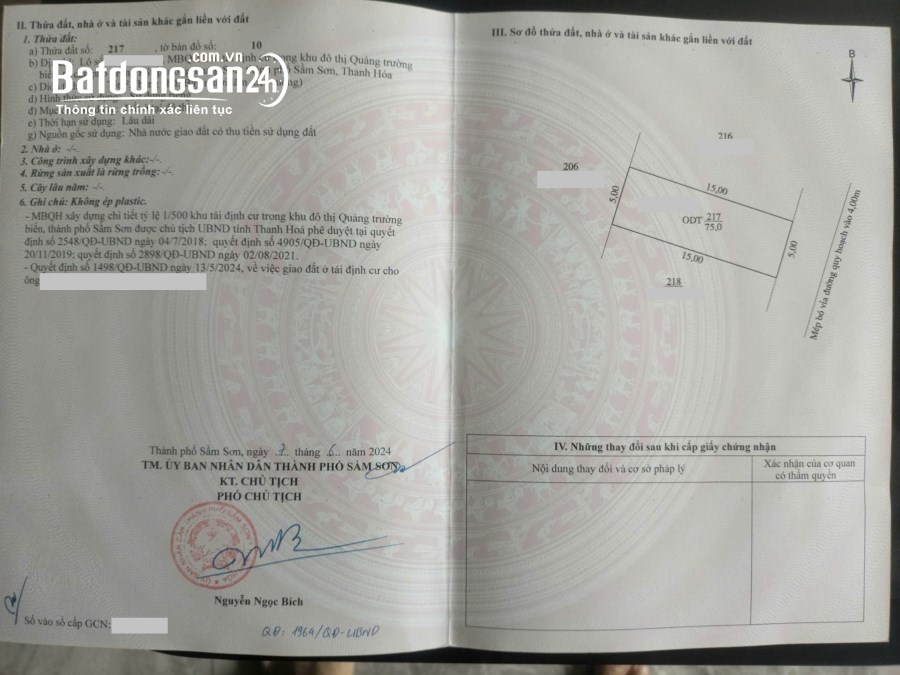 Bán đất Đường Thanh Niên, Phường Trung Sơn, TP Sầm Sơn
