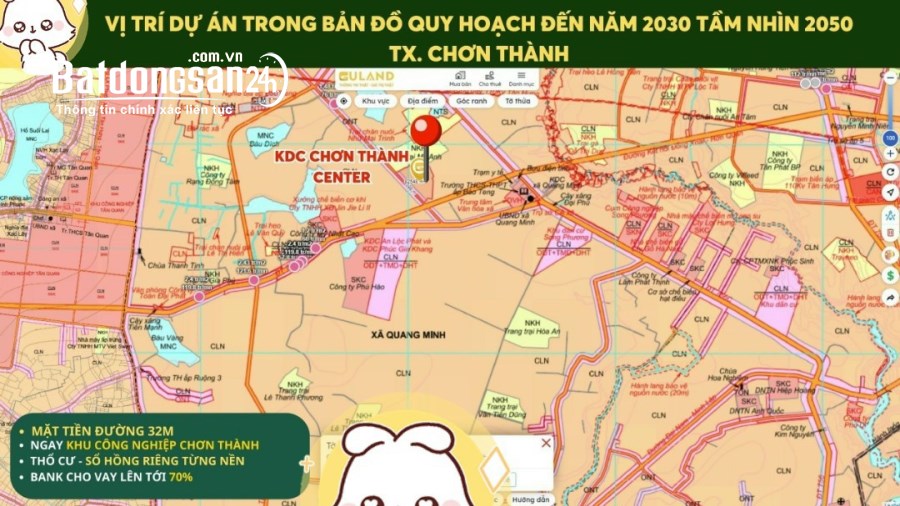 Bán đất ngộp ngay Trung Tâm ubnd, Quang Minh, TX Chơn Thành, diện tích 280m2 giá 4xx